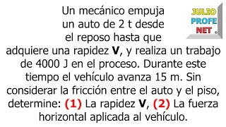 PROBLEMA SOBRE TEOREMA DEL TRABAJO Y LA ENERGÍA CINÉTICA [upl. by Savell662]