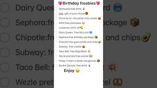 🌟 Birthday Freebies 🌟 [upl. by Tarsuss]