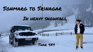 Sonmarg to srinagar wapis jate heavy snowfall gaadi rok li nake pe  srinagar snowfall [upl. by Ennovaj]