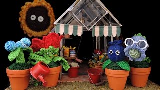 Bunte Pflanzen nach Art Plants vs Zombies CROCHET HÄKELN [upl. by Allene]