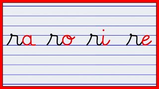 écriture cursive  apprendre à écrire le français  écrire les syllabes avec la lettre r [upl. by Aicertal263]