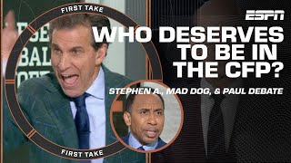 Stephen A Mad Dog amp Paul Finebaum GET HEATED over CFP rankings top 4 😡😤  First Take [upl. by Nyleaj]