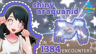 ♡ SHINY ARAQUANID in 1384 soft resets Pokemon Sword ♡ [upl. by Kincaid]