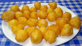 BUÑUELOS DE VIENTO CASEROS RELLENOS DE CREMA PASTELERA RECETA FÁCIL  ESPECIAL FERIA 2017 [upl. by Lapides942]