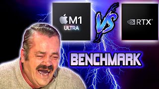 Apple M1 ultra vs RTX 3090 GPU Benchmark  meme [upl. by Winchester]