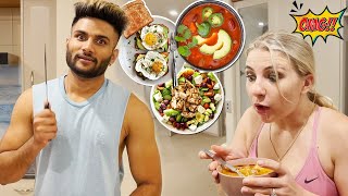 My Indian Fiancé Cooks American Food for 24 Hours [upl. by Narod447]