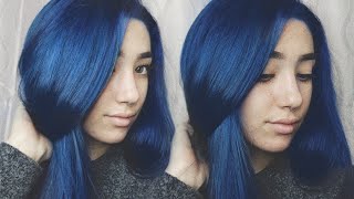 BLEACHING amp DYEING MY HAIR BLUE Ft Adore Hair Dye [upl. by Ydennek254]