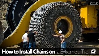 HOW TO Install Chains on 60000 Extreme Mega Tyre [upl. by Thier]