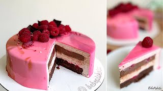 ÉTCSOKOLÁDÉSMÁLNÁS Mousse torta 🍫💕  BebePiskóta [upl. by Ettenyar]