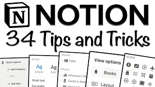 34 Unique Notion Tips and Tricks 2023 Notion Tutorial ✨💻 [upl. by Eldon]