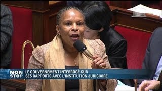 Christiane Taubira chahutée par les députés de lopposition à lAssemblée [upl. by Kerekes]