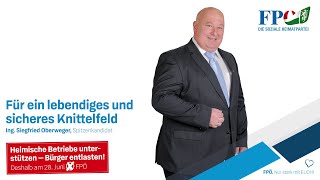 Siegfried Oberweger Hört hin und packt an für ein lebendiges und sicheres Knittelfeld  GRW2020 [upl. by Dirgni]