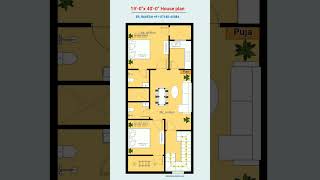 19x40 First Floor plan design shorts viral floorplan homeplan homedesign houseplan [upl. by Vasilis]