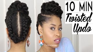 THE 10 MINUTE TWISTED UPDO  Natural Hairstyle [upl. by Schwarz]