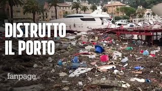 Maltempo Rapallo strage di yacht al porto danni anche alla barca di Berlusconi [upl. by Adigirb474]