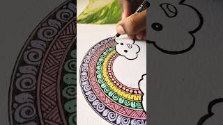 Draw an easy mandala with me 🎨🌈 art shorts colors drawing pastel [upl. by Nirag]