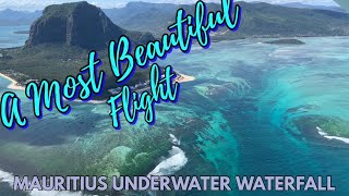 Flying above the “Underwater Waterfall” of Mauritius [upl. by Ebaj]