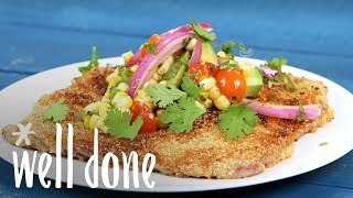 How To Make Crispy Breaded Milanesa De Res With Summer Relish  Recipe  Well Done [upl. by Ardell]