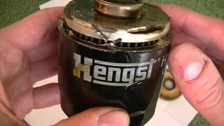 Inside Hengst oil filter after 1 year hengst filter [upl. by Ysor]