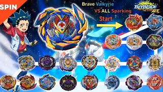 【Brave Valkyrie VS ALL Sparking】 Beyblade Burst Sparking Marathon Battle 베이블레이드 브레이브 발키리 VS 올슈퍼킹 마라톤 [upl. by Ahcorb]