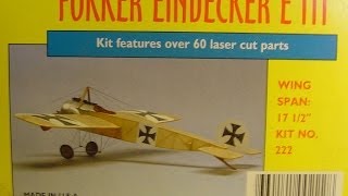 Dumas Fokker Eindecker E111 Build Progress 1 [upl. by Husha417]