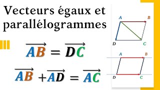 Vecteurs égaux et parallélogrammes [upl. by Idnahs]