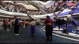 MSC Bellissima【施華洛世奇水晶】大廳精彩表演 MSC Bellissima Swarovski Crystal Wonderful performance in the hall [upl. by Isdnil]