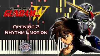 Gundam Wing Opening 2 Rhythm Emotion Piano Cover  Synthesia Piano Tutorial [upl. by Sylirama]