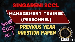 సింగరేణి SCCL II Management trainee personnel Previous Question paper II Cutoff II syllabus II2024 [upl. by Cusack]