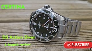 Certina Ds Action Diver 43mm 6 month review [upl. by Ymled499]