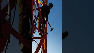 Tower crane installation process goodtools short [upl. by Sadowski]