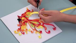 Phoenix Paper Quilling Paper Filigree Painting Paper Crafts DIY Uniquilling [upl. by Sedinoel]