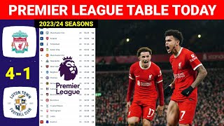 LIVERPOOL vs LUTON TOWN ¦ Premier League Table Updated Today Gameweek 26 ¬ Premier League 20232024 [upl. by Mcginnis]