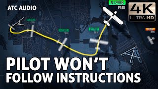 Pilot REFUSES to follow ATC instructions Pilot deviation Real ATC Audio [upl. by Anidualc889]