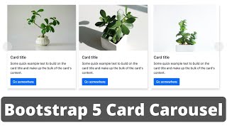 Bootstrap 5 Card Carousel  Multiple items carousel [upl. by Esinaej]