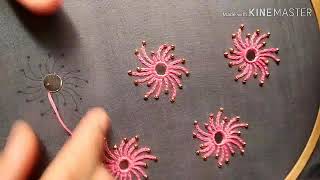 Hand embroidery  all over design with mirror stitch  Sireesha channel [upl. by Llenrag]