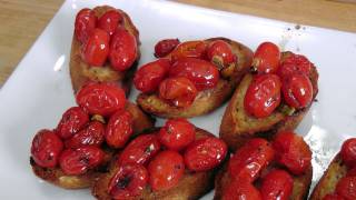 Roasted Cherry Tomato Bruschetta  Recipe by Laura Vitale  Laura in the Kitchen Ep181 [upl. by Alemat]