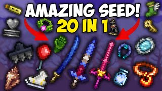 Terraria 1449 Amazing 20 in 1 Seed  Enchanted sword Lava Charm Muramasa Hermes Boots etc [upl. by Dloreh]