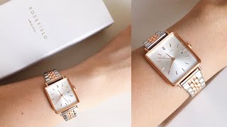 Rosefield The Boxy Watch Silver Rose Gold Review [upl. by Delahk]