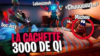 Il utilise une cachette 3000 de QI Prop hunt avec la Team Crouton sur Fortnite Créatif [upl. by Elboa]