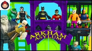 Imaginext Arkham Asylum Batman and Robin Battle Bane Solomon Grundy The Joker Riddler Mr Freeze [upl. by Mordecai]