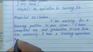 application for the post of teacher application for teaching job  write application for teacher job [upl. by Leiva67]