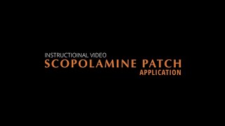 Scopolamine Patch Application [upl. by Philipp]