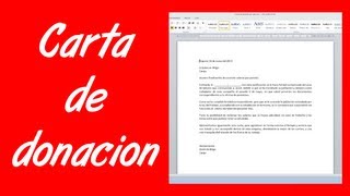 Como hacer una carta de donación [upl. by Ahset]