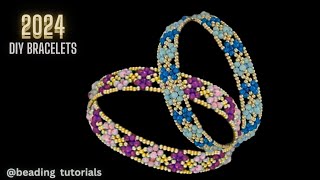 elegant beaded bracelet tutorial beaded bracelet beading patterns [upl. by Annawd]