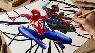 Drawing Marvel’s SpiderMan 2 • Time Lapse [upl. by Adlesirk]