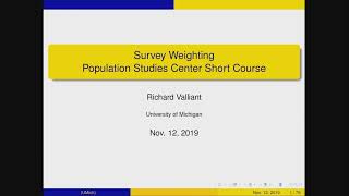 Survey Weighting Nov 2019 Part 1 [upl. by Buchanan281]