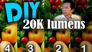 Cheap DIY 20000 lumens projector brightness testing comparsion [upl. by Ardnasxela63]