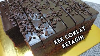 Kek Coklat Ketagih Viral  Kek Coklat Bakar Moist Resepi  Moist Chocolate Cake with Ganache Recipe [upl. by Straus]