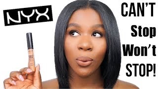 NEW NYX CANT STOP WONT STOP CONCEALER l REVIEW  DEMO [upl. by Minardi]